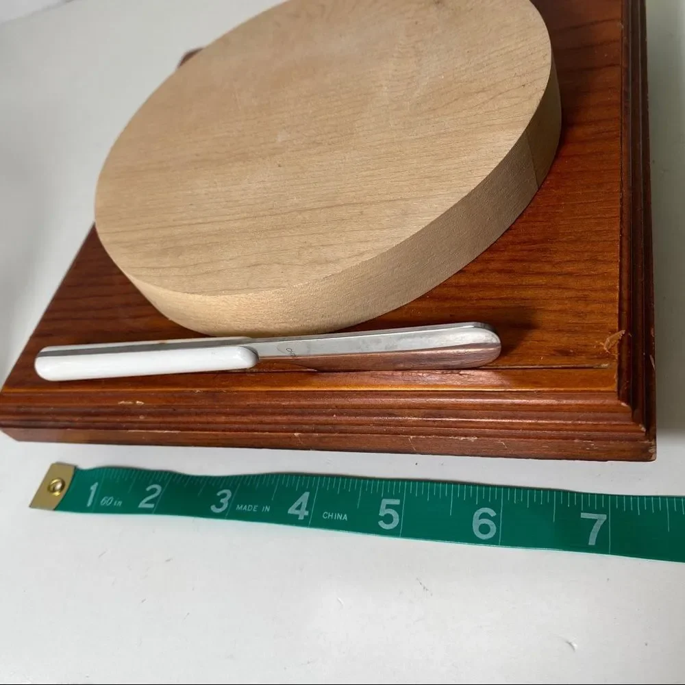 NEW Vintage Cheese Tray Glass Dome, Knife, Removable Cutting Board, Stainless